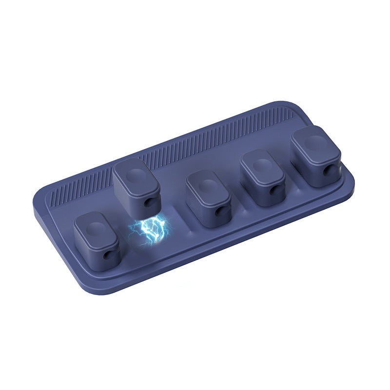 Desktop Cable Manager Magnetic Multi-Line Storage Artifact Mobile Phone Cable Fixing Clip Charger Cable Organizer Desktop Hub - Image 1